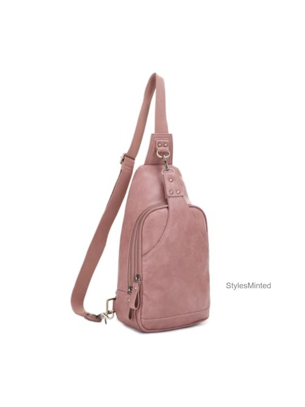 Unisex Faux Leather Sling Bag PU Leather Crossbody Chest Bag Adjustable Strap